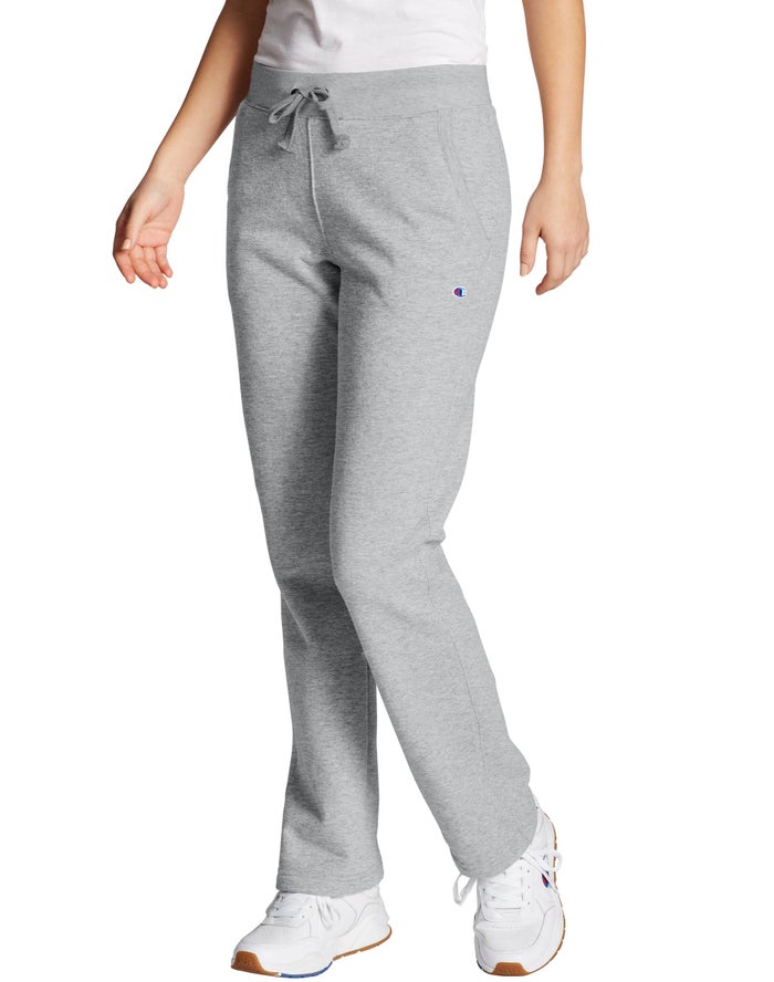 Champion Womens Pants NZ - Powerblend Fleece Grey ( 2509-SQPBH )